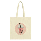 Cute Bubble Tea Tote Bag, Boba Milk Tea Bag, Kawaii Drink Tote, Gift for Tea Lovers, Trendy Canvas Bag, Shopping Bag, Book Bag - Tawshia